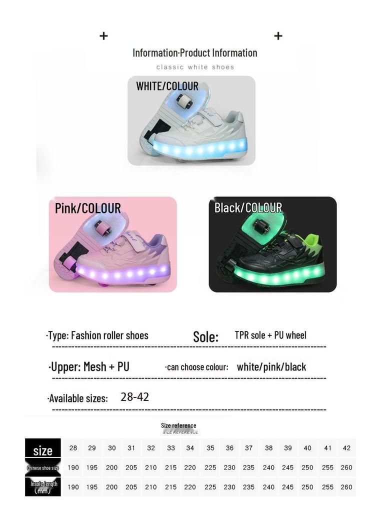Işıklı Çocuk Parlayan Çift Tekerlekli Paten Ayakkabıları - Erkek ve Kız Çocukları İçin Inline Paten