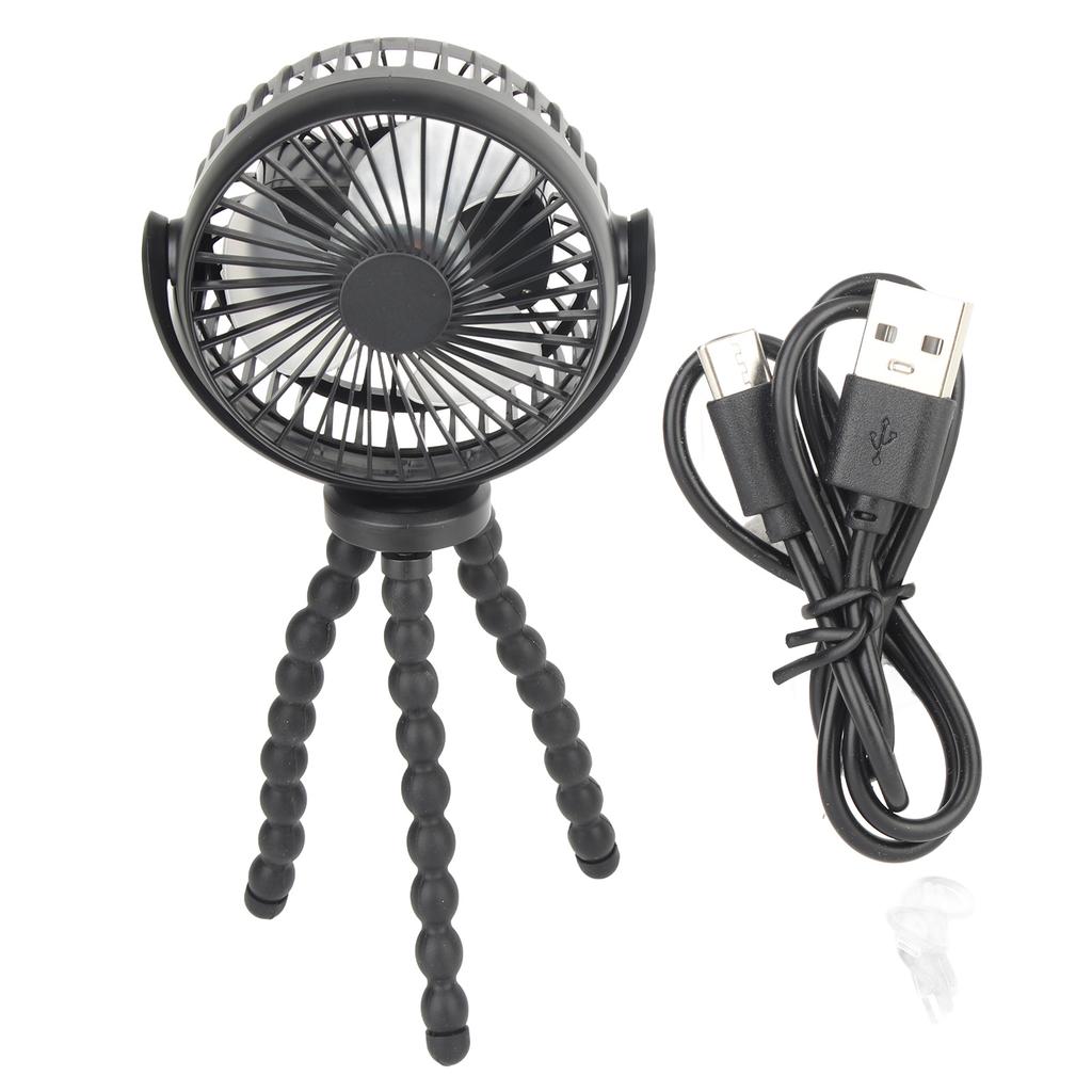 Handheld Stroller Fan Battery Operated 360 Degree Rotating Flexible Tripod Clip On Fan 2600mAh
