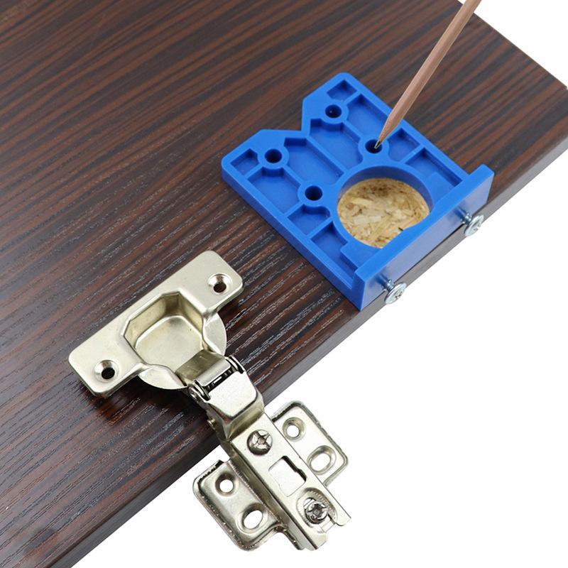 35Mm Hinge Drilling Locator Jig Cabinet Wardrobe Door Hinge Hole Opener Drill Guide With Drill Bits Woodworking Accessories