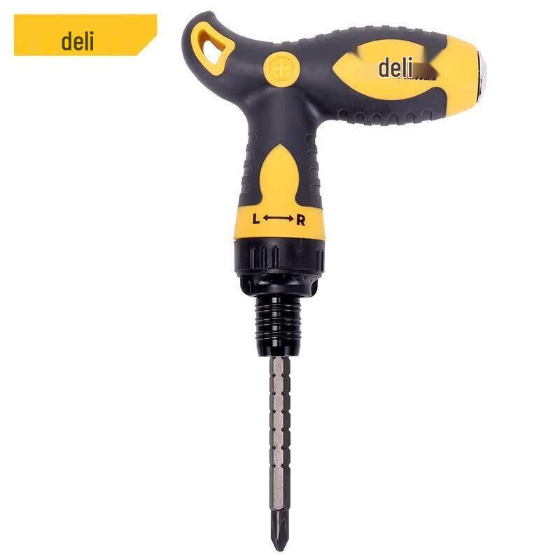 Deli T-Handle Ratchet Telescopic Screwdriver