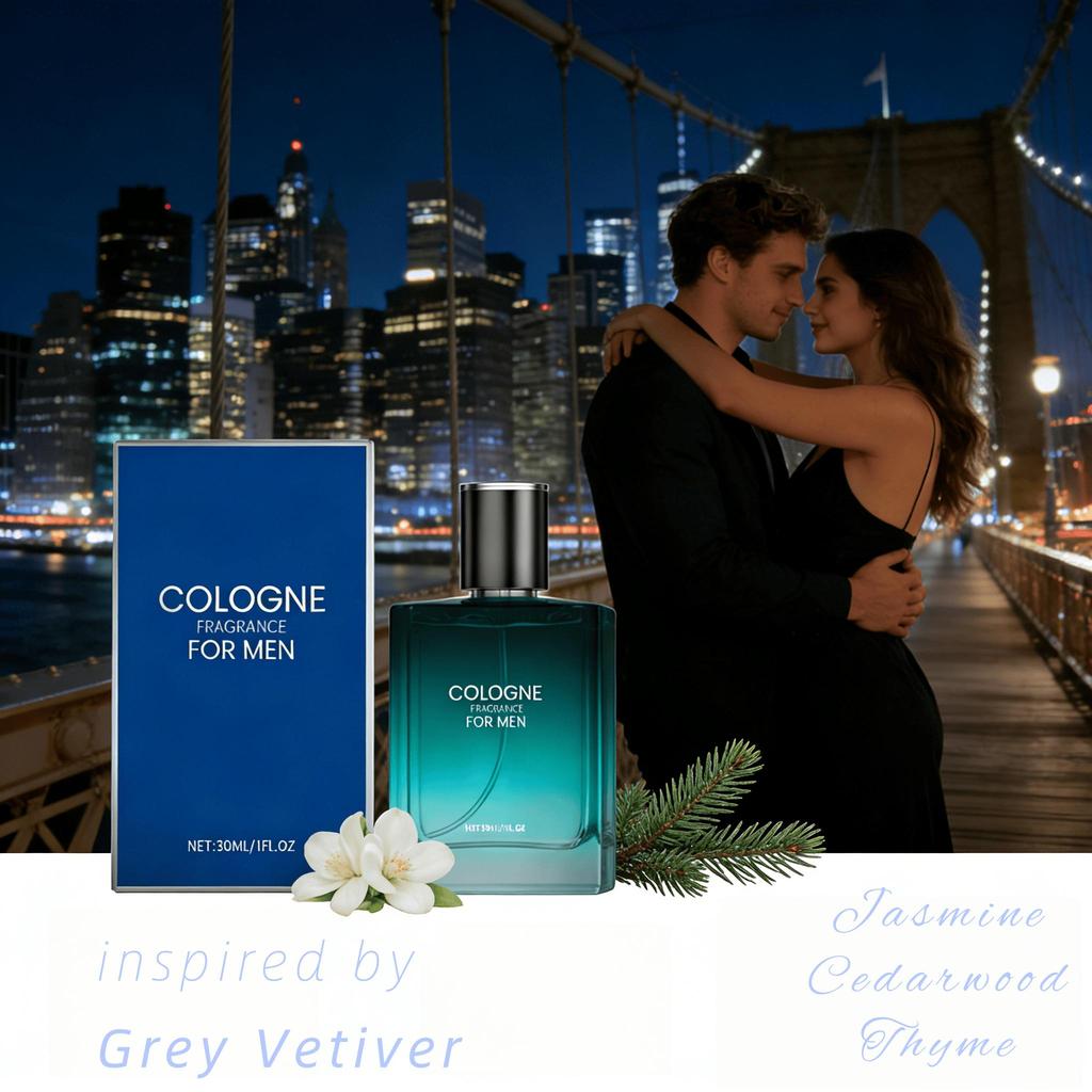 30ml Men's Eau De Cologne – A Gentle and Profound Fragrance with Long-lasting Staying Power, Exuding Captivating Charm. An Ideal Gift.