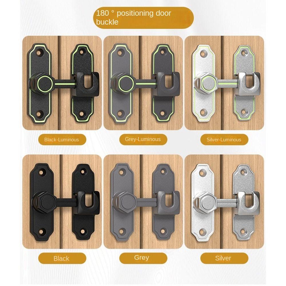 90 180 Degree Luminous Door Buckle Anti-theft Door Hasps Protable Door Lock Guard Indoor
