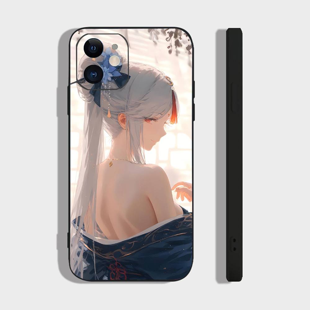 Genshin Impact Ningguang Phone Case For IPhone 17 Air 16 15 14 13 Pro Max 11 12 Black Silicone Cover
