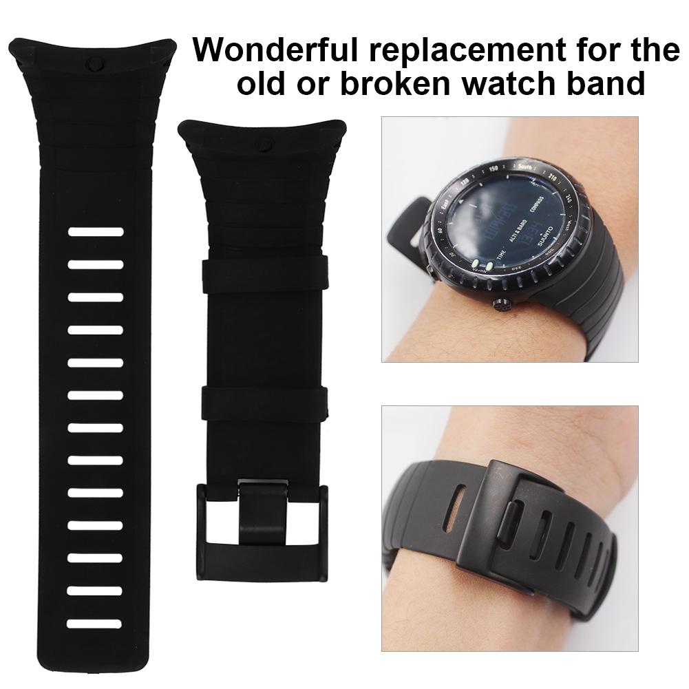 Universal Rubber Watchband Watch Strap Replacement Accessory for Suunto Core Black
