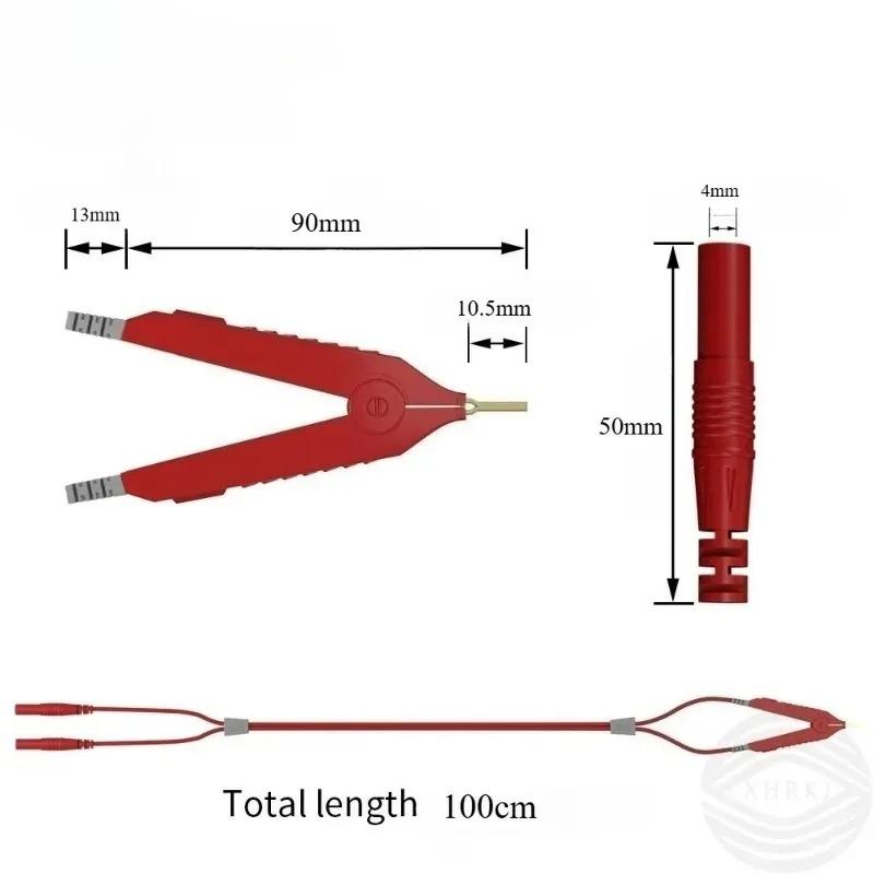 Meter Test Leads Terminal Kelvin Clips Cable Wires To 4MM Banana Plugs Gold-Plated