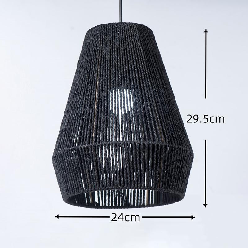 Moderne vevde pendellamper Gårdsstil hengende lampe Håndvevd rottingkurvskjerm For kjøkkenøy Spisestue Gang