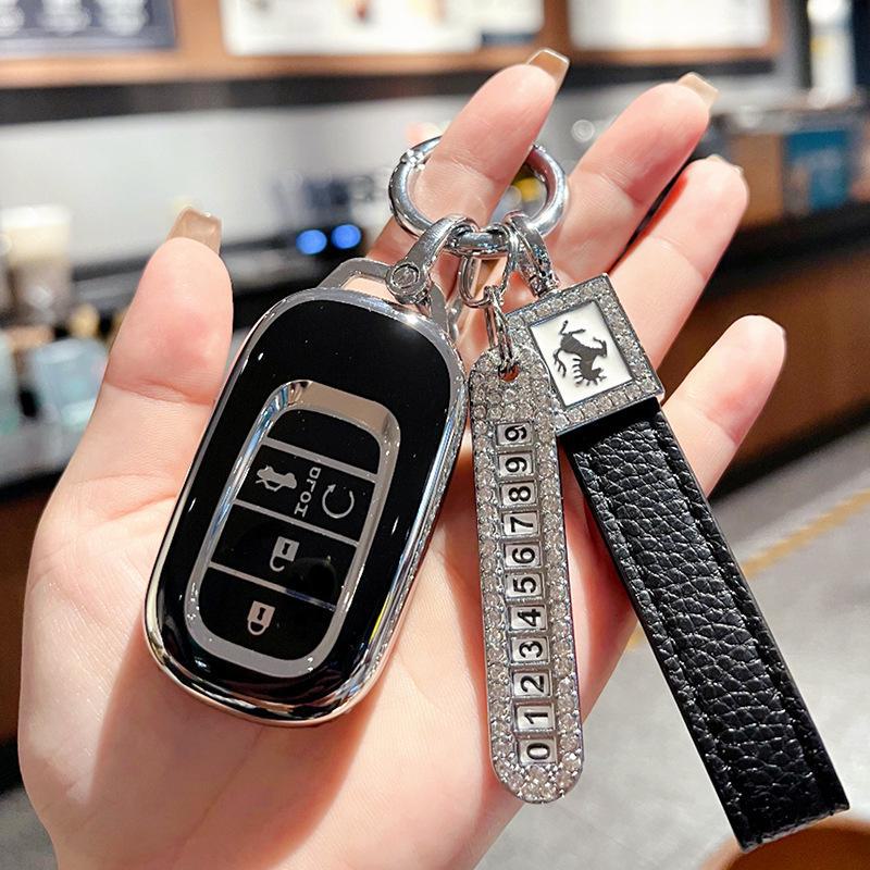 Compatible Key Cover for 2023 Honda 11th Gen Civic 11CRV - Stylish High-End Shell with Buckle