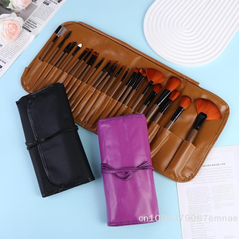 24pcs Professional Makeup Brush Set Cosmetics Brushes for Eyebrow Powder Foundation Eyeshadow Travel Pinceaux with Storage Bag