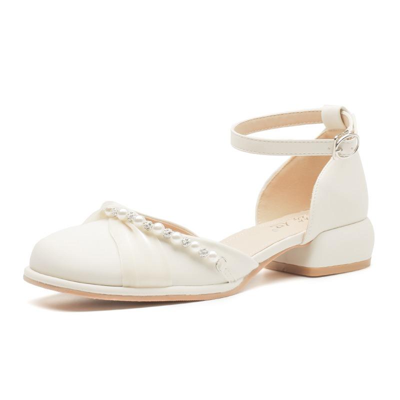 Baotou sandals women's summer new thick heel medium heel women's shoes one-word buckle sandals
