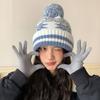 Sladká vánoční bambulka sněhová vločka teplá pletená vlněná čepice sladká a roztomilá nová čepice dámská retro trend