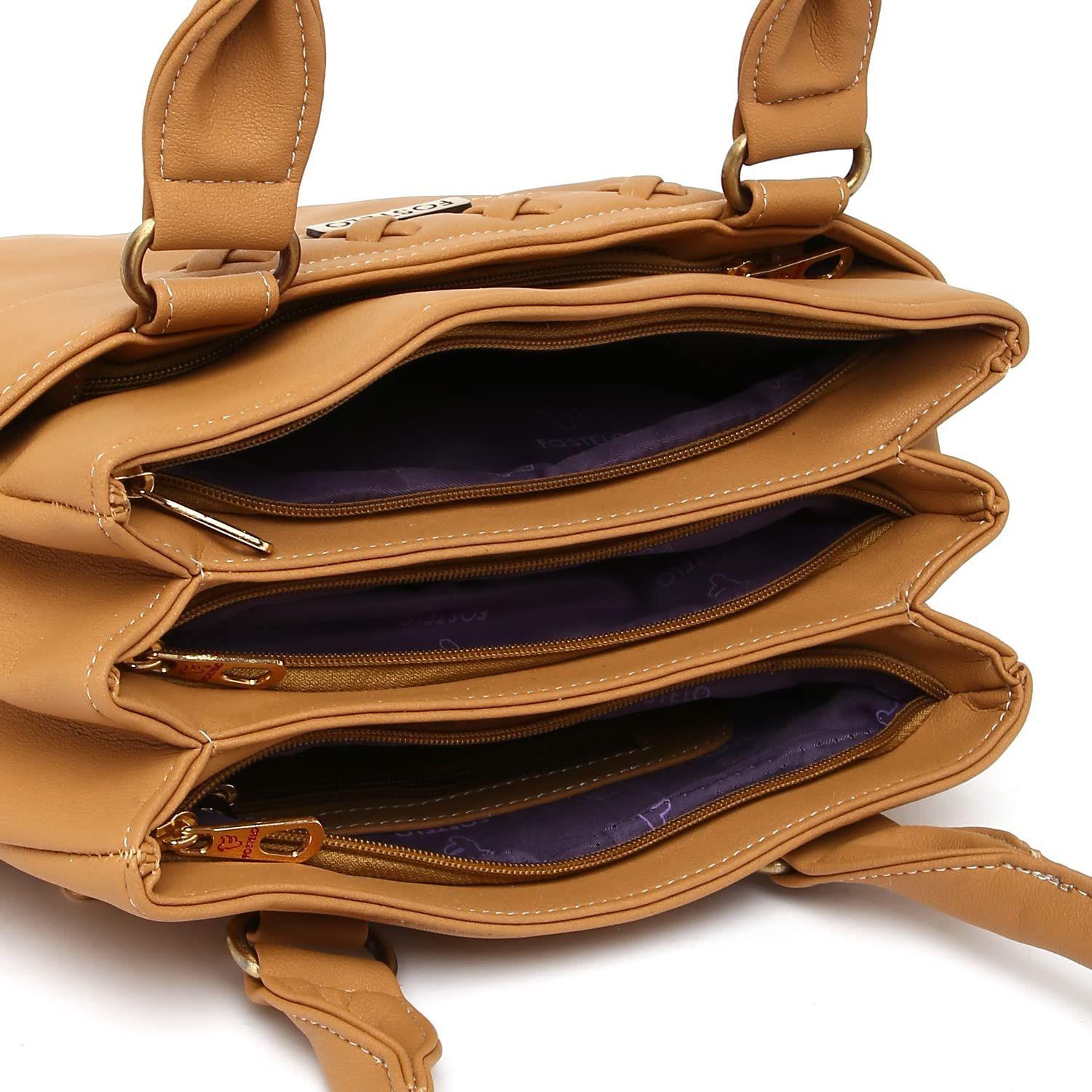 Женская сумка из искусственной кожи со стороны океана (большой) 10 x 9 x 5 in коричневый — фото 4