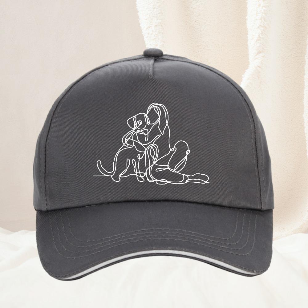 Classic Retro Dog Mom Printed Baseball Cap Outdoor Casual Sports Sun Hat Adjustable Soft Top Duckbill Cap