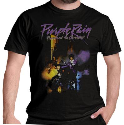 T-shirt Prince Purple Rain Pochette d'Album T-shirt Noir Nouveau Unisexe