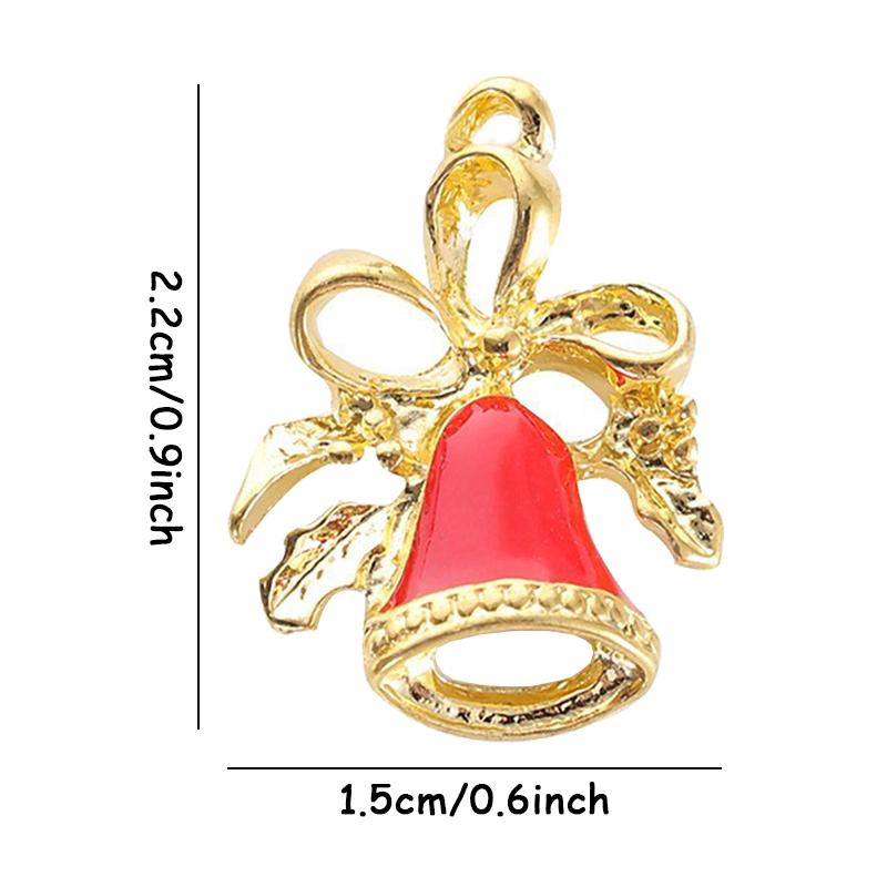 10pcs Bell Xmas Tree Enamel Pendant Santa Snowflake Charms DIY Christmas Gift Necklace Bracelet Accessories Party Supply