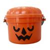 Halloween Trick or Treat Buckets with Handle Portable Plastic Candy Holder Small Pumpkin Pail for Children Halloween Party Supplies