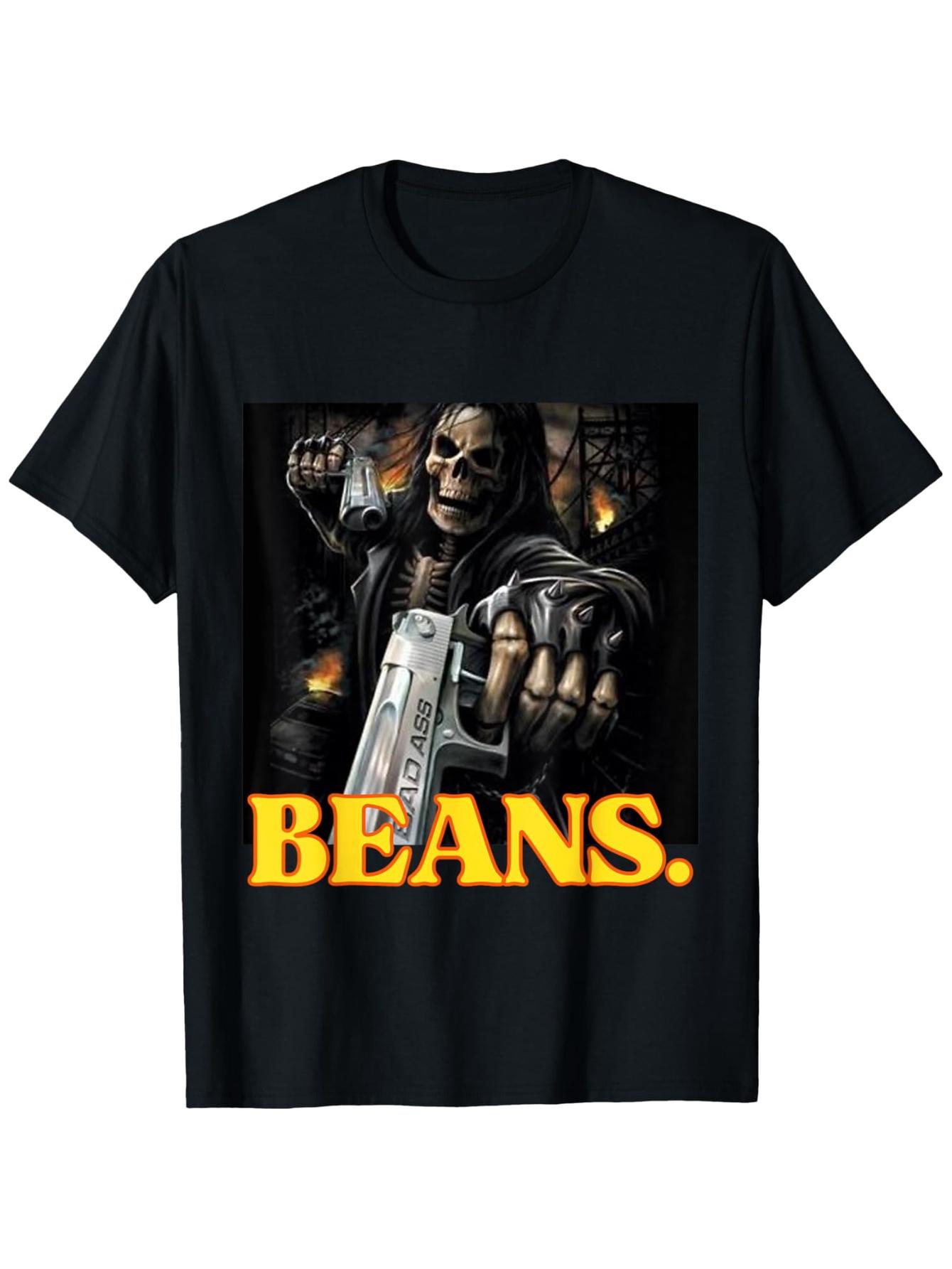 Любитель фасоли Смешной Неловкий Жесткий Скелет Мем Футболка Оверсайз Футболка Мужская Одежда Харадзюку S