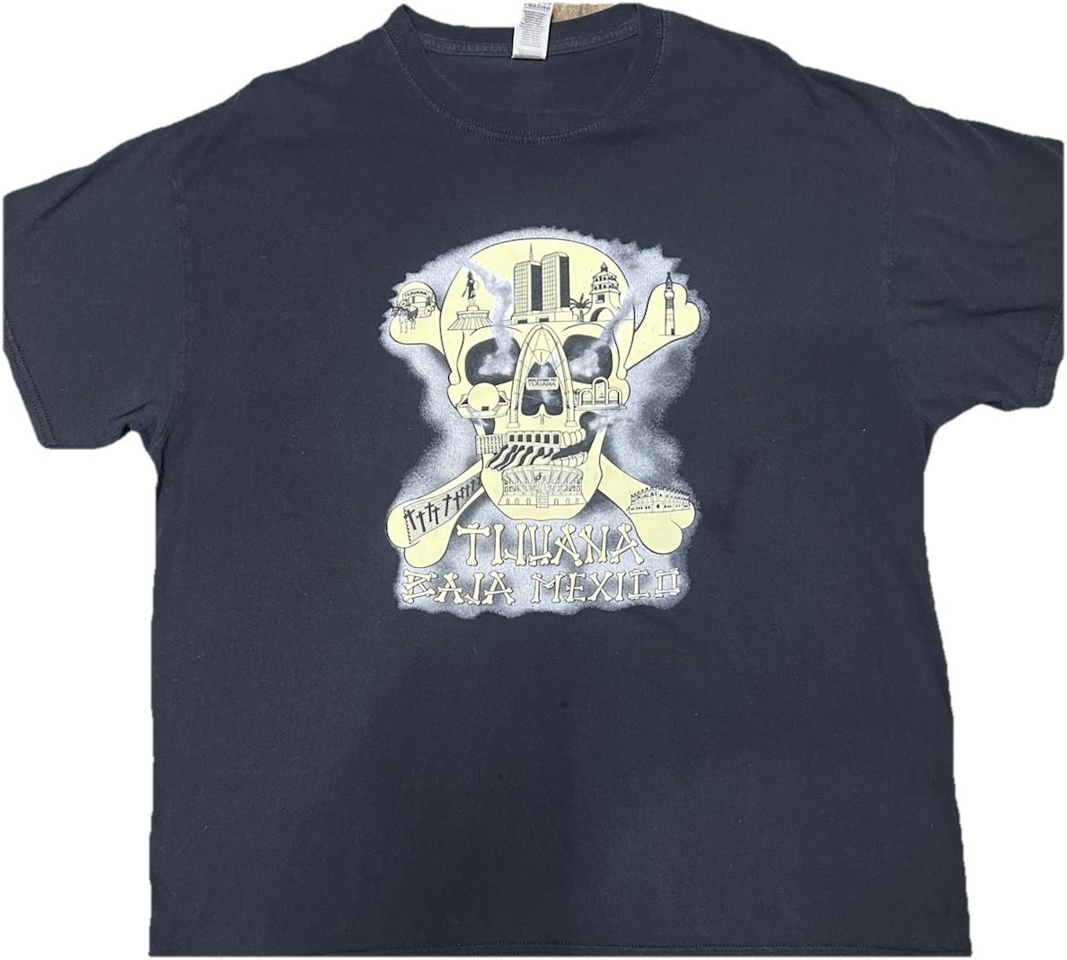 Gildan Tijuana Skull City Men s Black Graphic Cotton Crew Neck T-Shirt S разноцветный