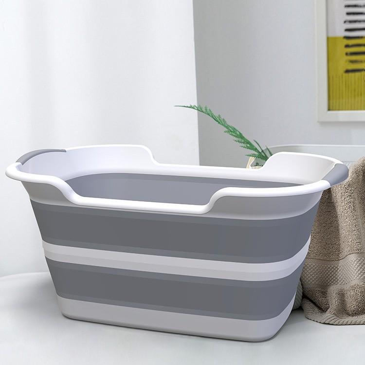 Foldable Pet Cleaning & Laundry Basin - Drainable, Multi-purpose, Storage Basket