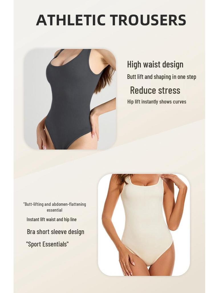 Women’s Seamless Tummy Control Sleeveless Bodysuit Thong Shaper