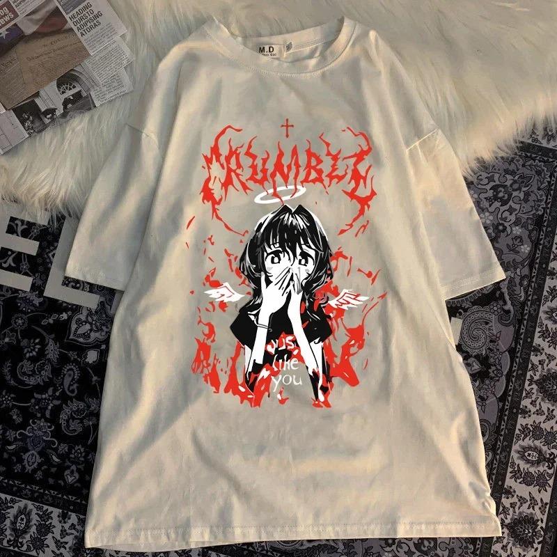 2026 SKADE Floral Print TShirt Short Sleeve Women Summer Loose Casual Hip Hop Streetwear Aesthetic Ulzzang Fashion Clothes