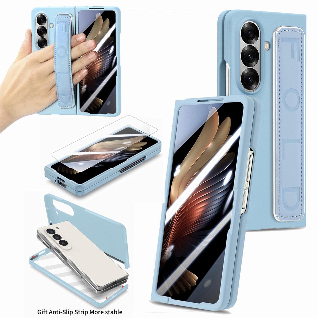 ZFold7 Elastic Rope Wristband Phone Case with Integrated Shell & Skin-Feel PC Spray for Foldable Screen