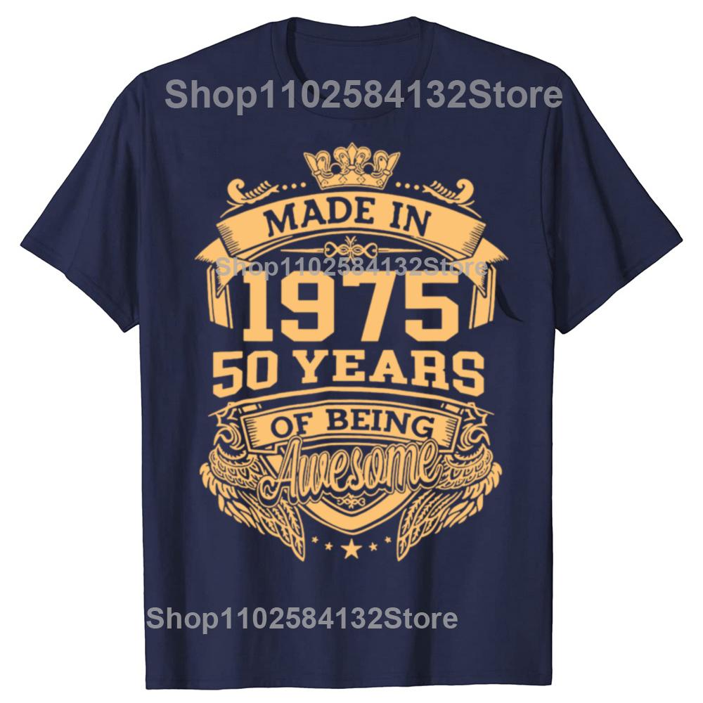 50th Birthday Gift 50 Years Old Vintage 1975 Limited Edition Men T Shirt New Cotton Short Sleeve Funny Father Daddy Tshirts