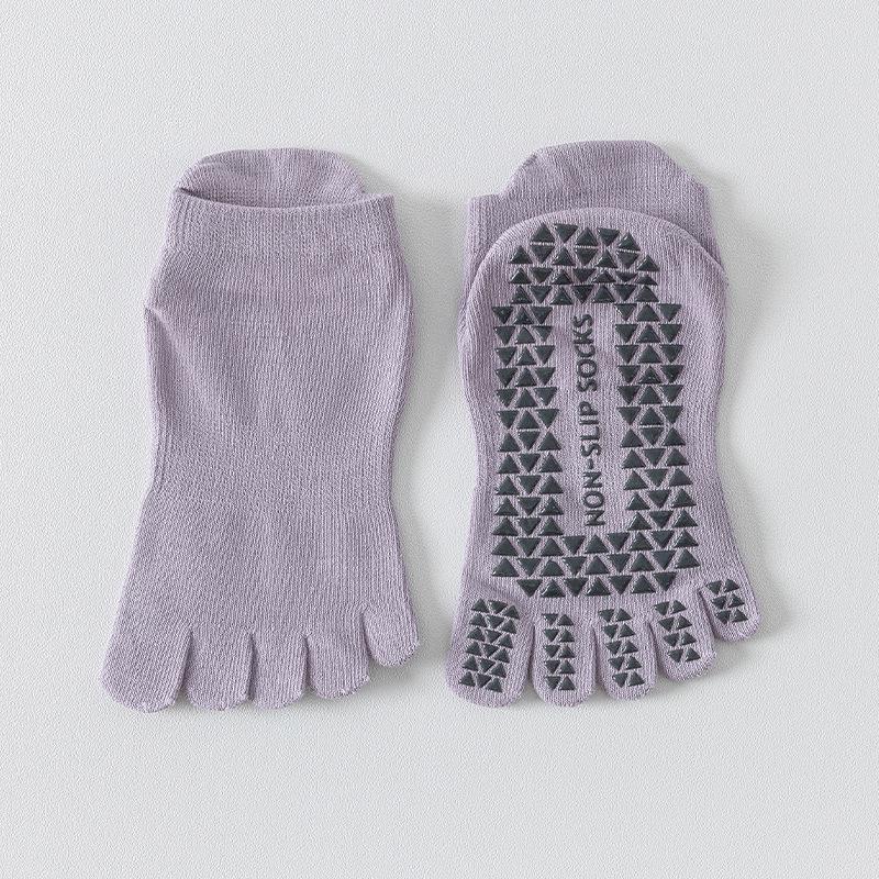Five-finger Yoga Socks - Pure Cotton Women's Anti-slip Adult Exercise, Pilates Fitness Floor Toe-split Short Socks