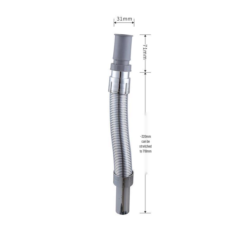 Telescopic Plastic Drain Hose with Steel Wire Rubber Head for Washbasin and Mop Pool – Anti-Mold Design