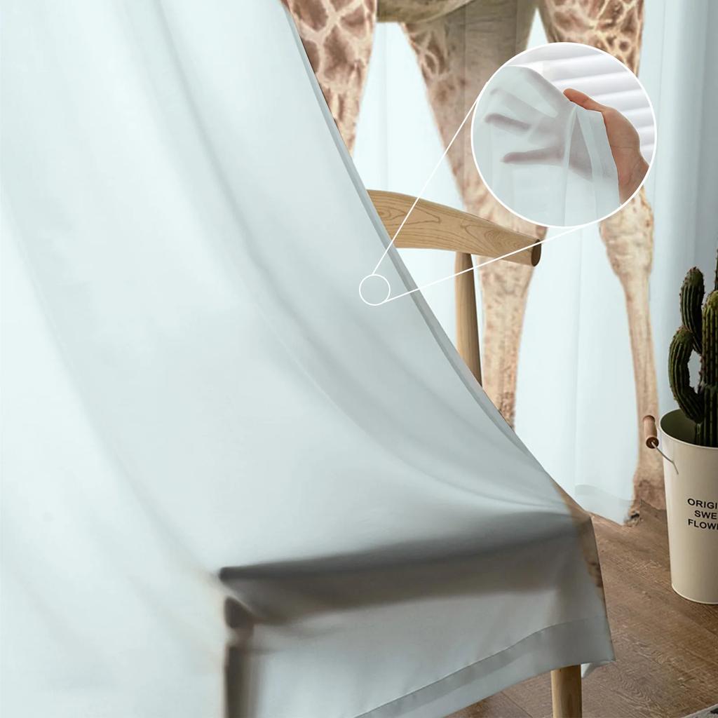 Animal Giraffe Probe Window Treatment Tulle Modern Sheer Curtains for Kitchen Living Room the Bedroom Curtains Decoration