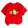 Potdemiel Summer New Pikachu Children's Pure Cotton T-Shirt, Comfortable and Breathable, Suitable for Both Boys and Girls.