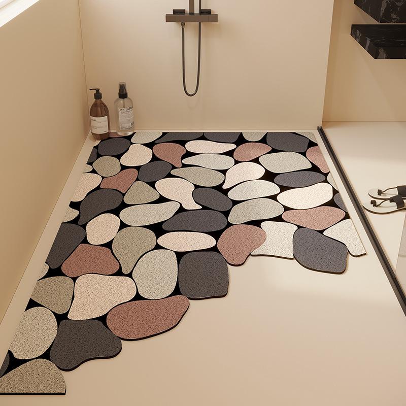 Bathroom Non-Slip Mat Can Be Cut Silk Ring Toilet Floor Mat Hollow Anti-Drop Drain Mat Children'S Shower Bath Foot Mat