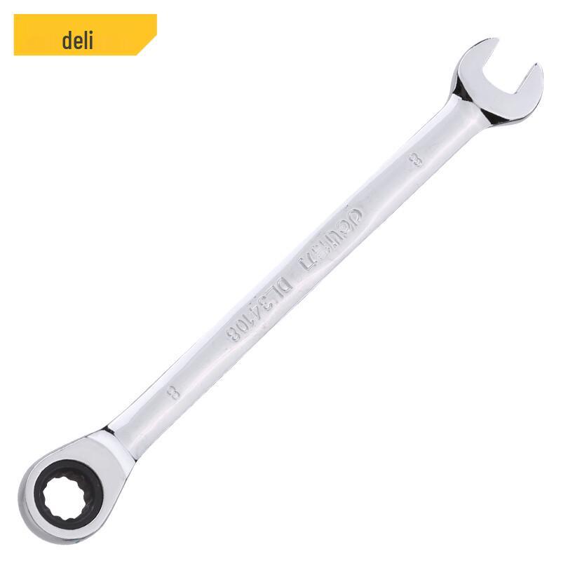 Deli DL34118 Mirror Finish Ratchet Combination Wrench
