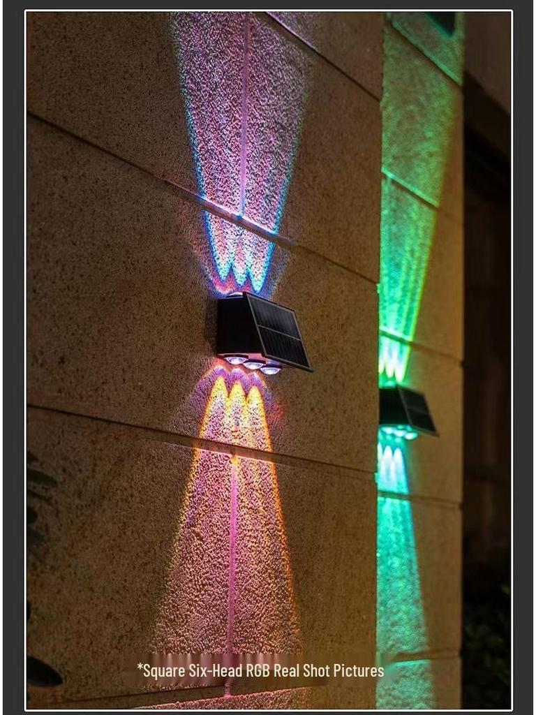 Wasserdichte Solar-Wandleuchte für Außenhof, Garten, Balkon und Terrasse