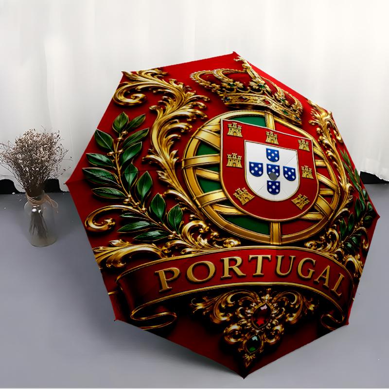 Printed Portugal Football team Folding Umbrella,Outdoor,Leisure,And Travel Umbrella,Durable Umbrella Fabric,Birthday And Holiday Gift