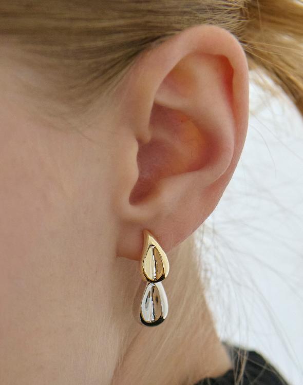 Attica Raw Layered Drop Earrings / Ebc052