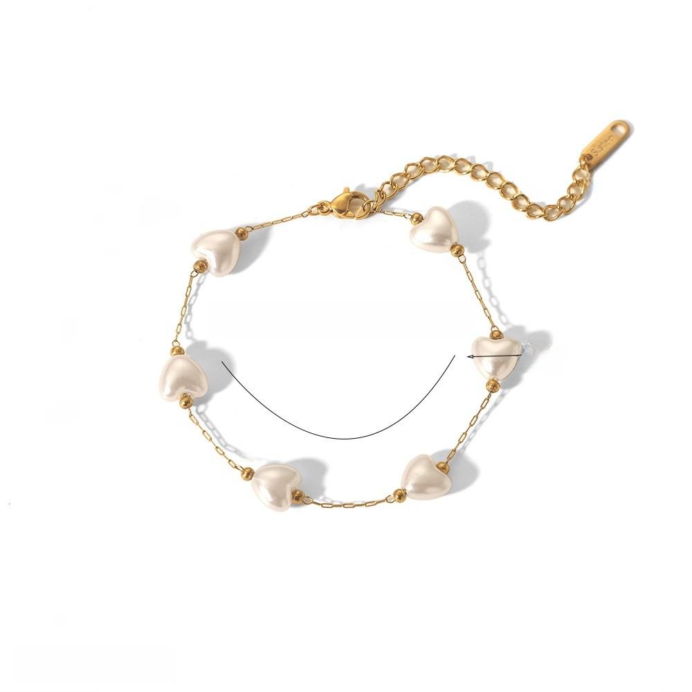 Style Heart Pearl Necklace For Women With Star Pendant And Olink Chain