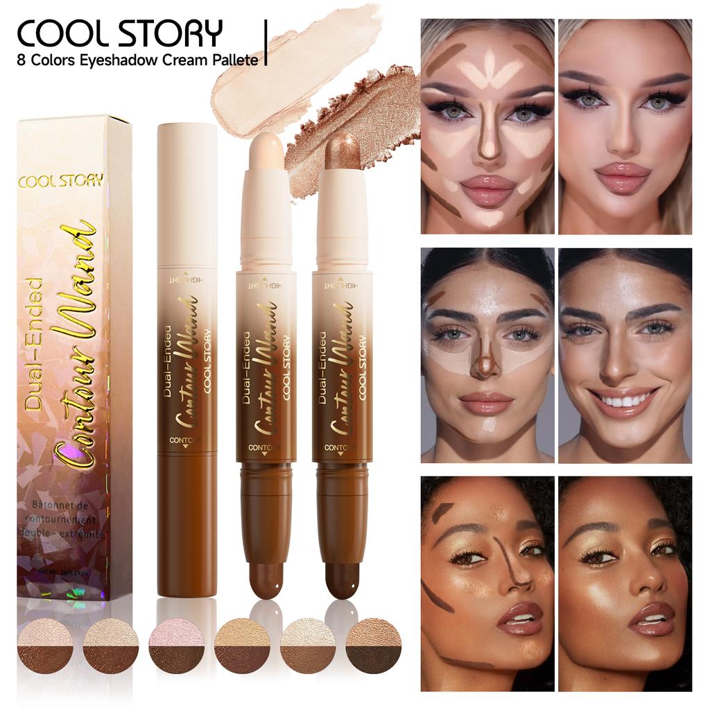 Double-head Highlight Shadow Stick Face Bronzer Contouring Pen Foundation Cream Concealer Makeup Base Beauty Women's Cosmetics