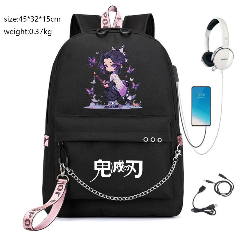 Giappone fumetti anime Demon Slayer Zaino Oxford di Alta Qualità Grande Capacità Borsa a Spalla per Studenti 0012