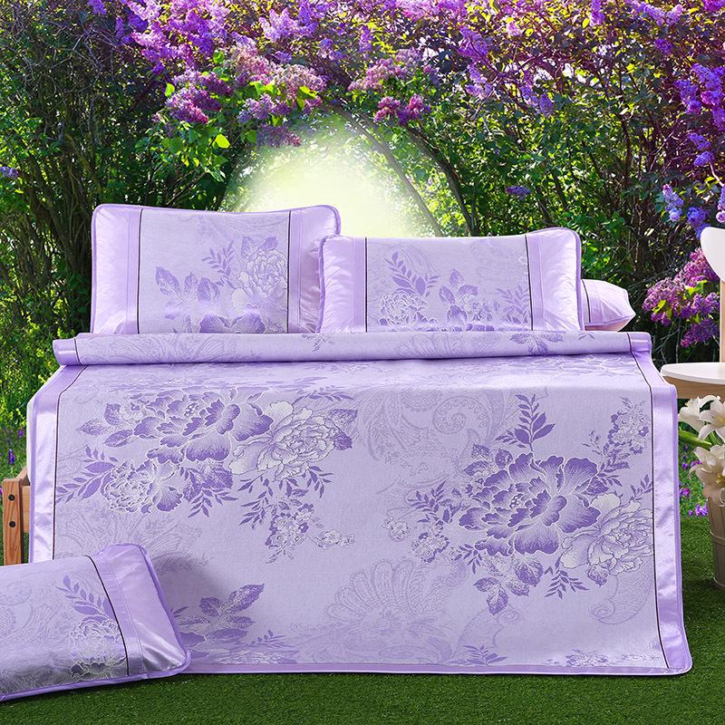 Summer Ice Silk Cold Mat Three Piece Set Folding Mat Thickened Air Conditioning Mat 1.8m Bed Student Dormitory Soft Mat 1.5m
