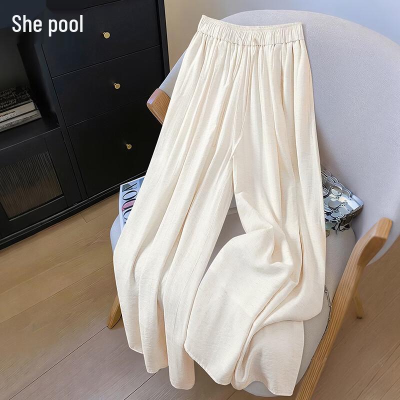 Women s Linen Blend Drape Cropped Casual Pants M