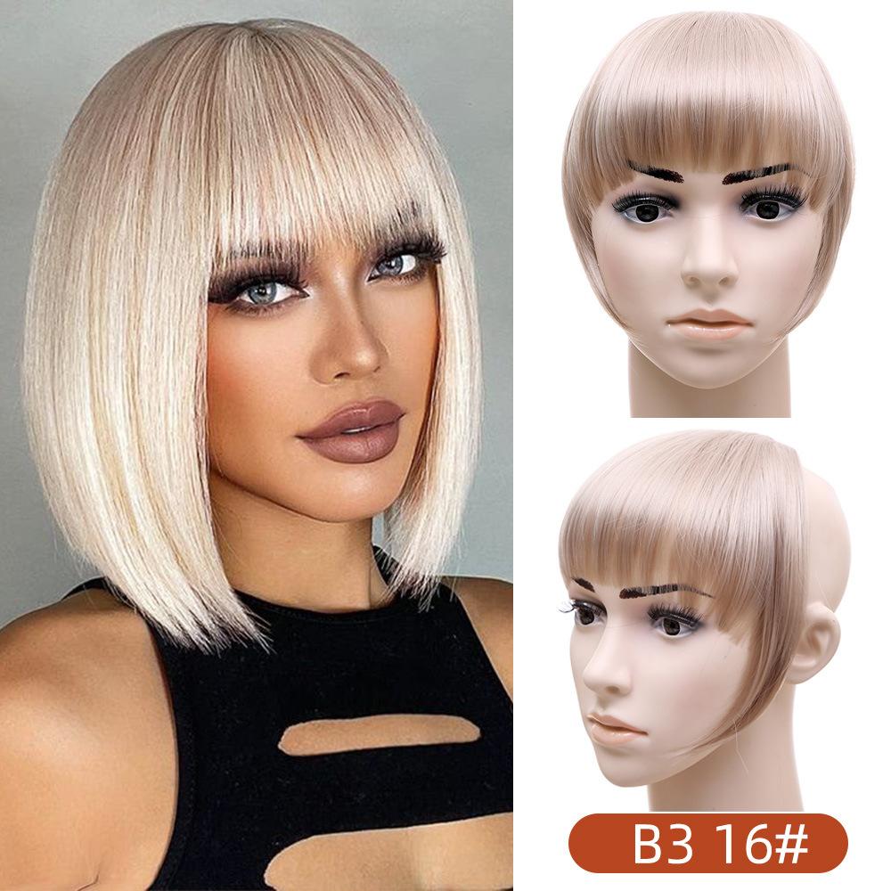 High Temperature Fiber Thick Neat Bangs Synthetic Hair Topper for Women