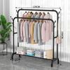 Indoor Double-Rod Floor-Standing Clothes Rack for Balcony or Bedroom