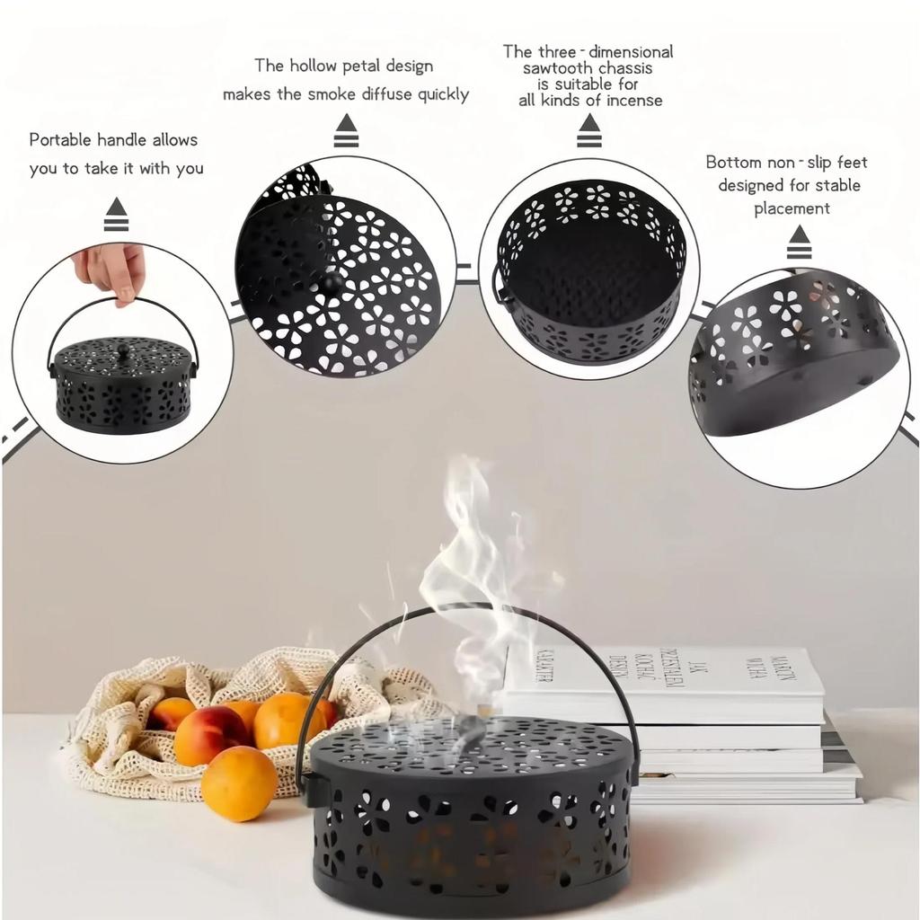 Mosquito Coil Holder Box, Mosquito Coil Burner Container, Mosquito Repellent Coil Stand for Home, Garden, Outdoor and Camping