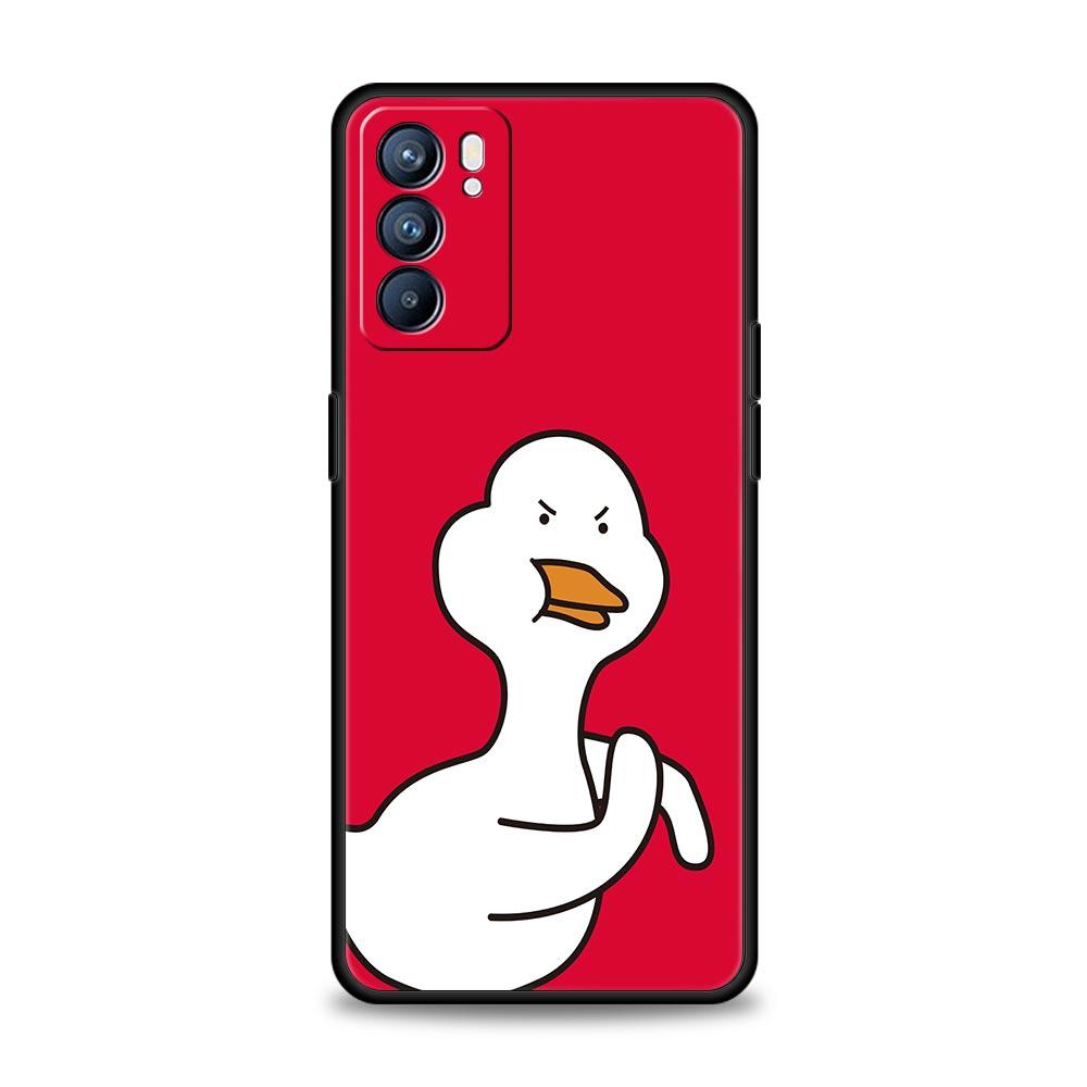 Funny Cartoon Duck Goose Phone Case For Oppo Reno14 Reno13 Reno12 11 F 10 Find X5 X9 Pro A54 5G A53 A9 A16 A78 4G A80 A98 Cover