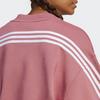 Adidas Logo Stripe Long Sleeve Pullover Sweatshirt Women Tops Magenta IB8498