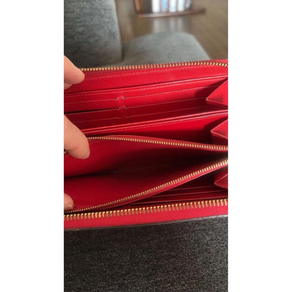 Used LOUIS VUITTON Vernis Long Wallet Red