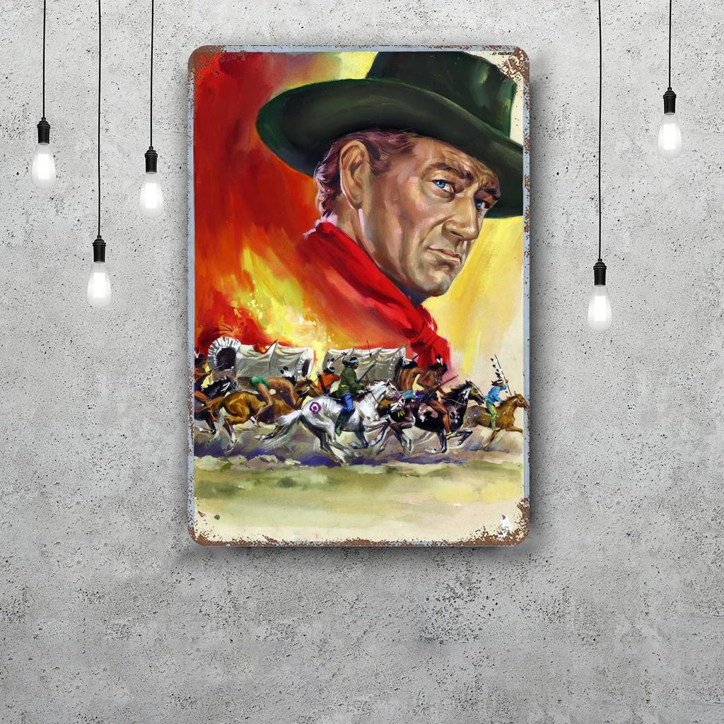 john wayne Classic Poster Rusty Metal Plaque Retro Decorative Plate Bar Man Cave Garage Club Metal Sign Wall Decoration