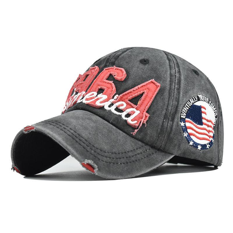 American Street Style Wash Cotton Baseball Cap With 3d Embroidery For Casual Women