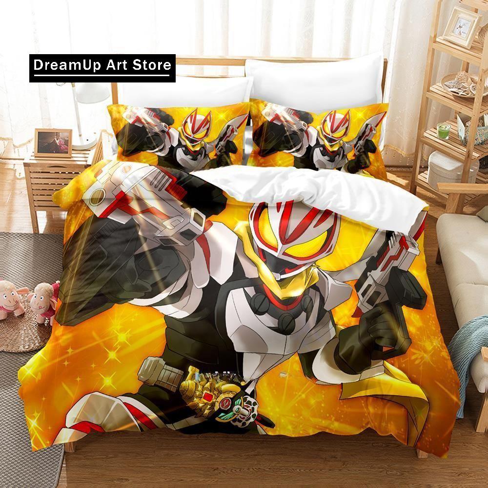 Kamen Rider Geats Bettwäsche-Set, Einzelbett, Doppelbett, Queensize-Bett, Kingsize-Bett, Schlafzimmer für Erwachsene und Kinder, Bettbezug-Set, 3D-Anime-Bettlaken-Set