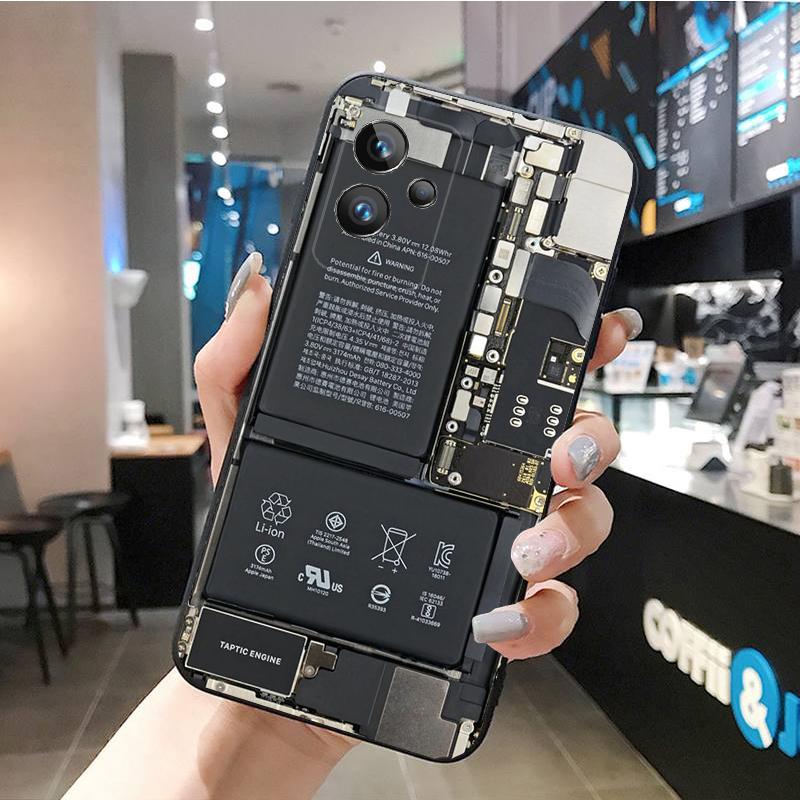 Telefonkasten mit Batterieplatine für OPPO Realme C21Y X3 SuperZoom C11 GT2 C25S C35 C31 9 ProPlus Finden X2 X5 Pro X3 Neo X5 Lite